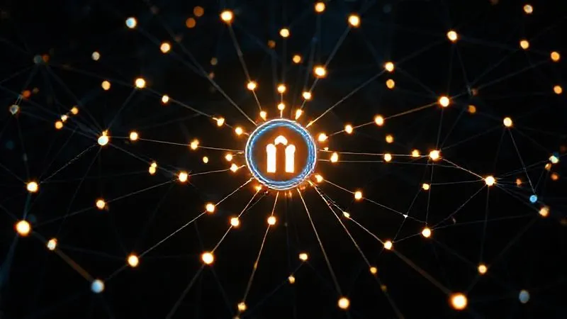 A photorealistic, professional photography, 8K, cinematic lighting, sharp focus, depth of field, shot on a high-end DSLR of a complex, interconnected web of glowing lines and nodes, symbolizing various types of insurance policies and endorsements, all converging to protect a central, vibrant business logo. The background is dark, highlighting the illuminated connections.