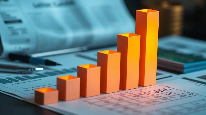 A photorealistic image of a glowing, ascending bar graph representing a credit score, with various financial documents and a credit card subtly blurred in the background, symbolizing financial improvement and diligence. Professional photography, 8K, cinematic lighting, sharp focus on the graph, depth of field, shot on a high-end DSLR. A photorealistic image of a glowing, ascending bar graph representing a credit score, with various financial documents and a credit card subtly blurred in the background, symbolizing financial improvement and diligence. Professional photography, 8K, cinematic lighting, sharp focus on the graph, depth of field, shot on a high-end DSLR.