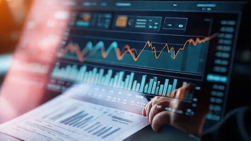 photorealistic, professional photography, 8K, cinematic lighting, sharp focus, depth of field, shot on a high-end DSLR. A sophisticated digital interface displaying complex financial graphs and asset allocations, with a subtle overlay of a life insurance policy document. The image should convey high-level investment management within a secure, private framework.