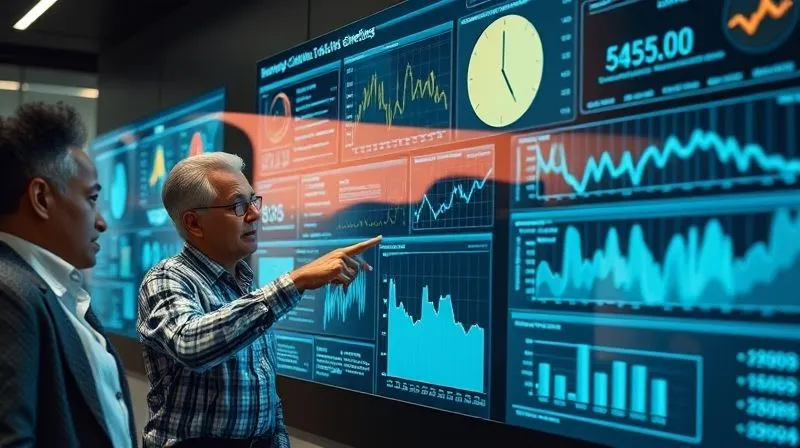 A photorealistic, professional photography, 8K, cinematic lighting, sharp focus, depth of field shot on a high-end DSLR, showing a diverse team of insurance risk managers and data scientists collaboratively analyzing multiple large holographic screens displaying complex claims data visualizations and predictive models. One experienced manager points to a specific data point, while a younger data scientist inputs adjustments. The atmosphere is one of focused, intelligent teamwork, blending human expertise with advanced analytics.